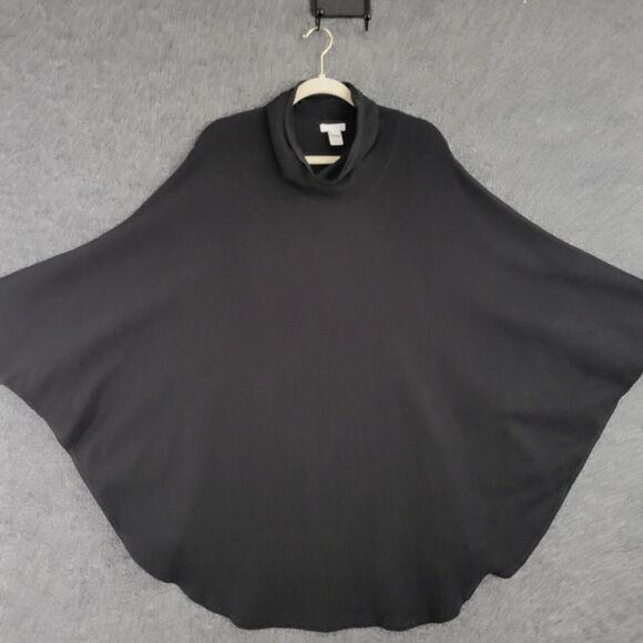 PURE JILL Black Waffle Thermal Dolman Turtleneck Top Lagenlook M/L MEDIUM LARGE - Picture 3 of 8